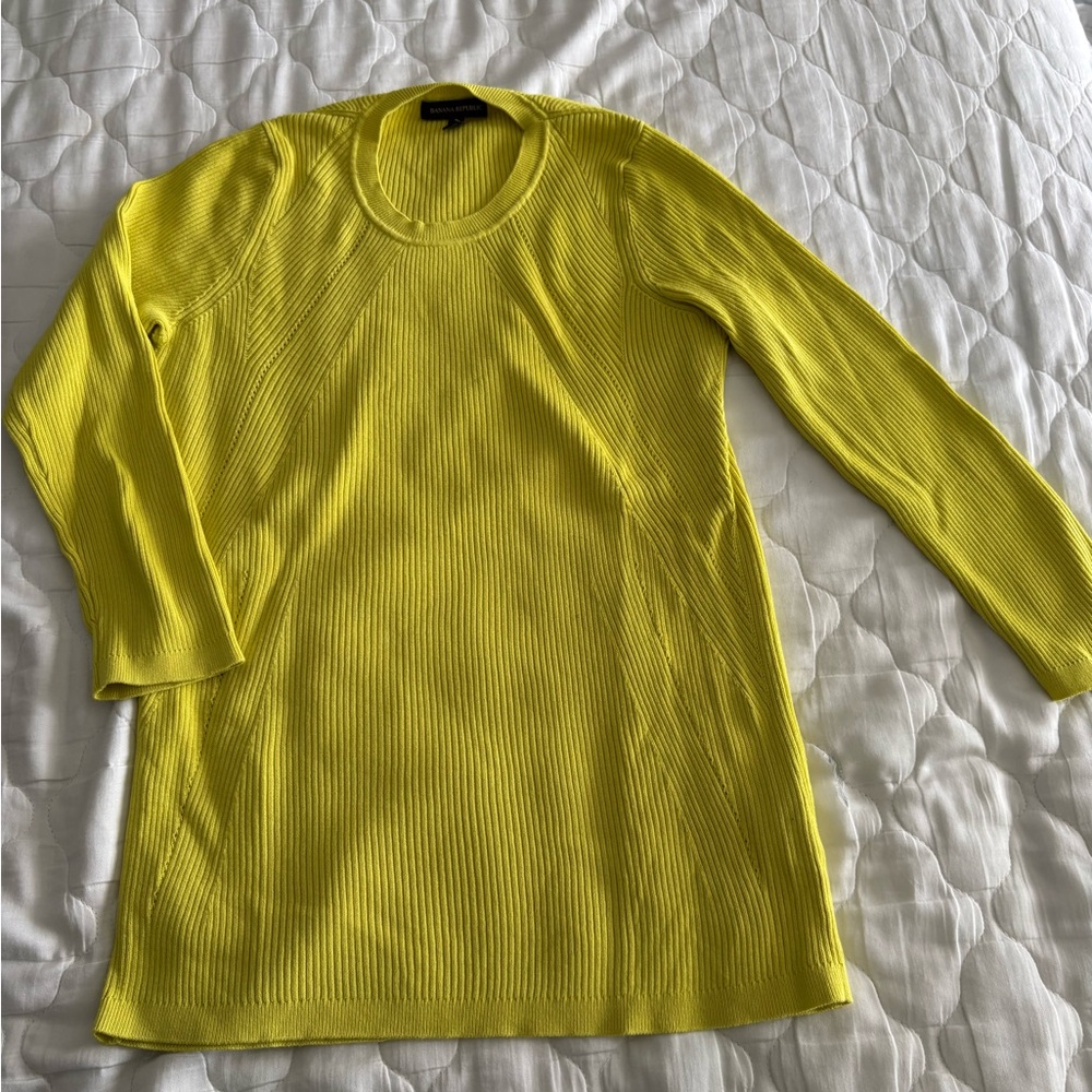 Bright Yellow 3/4 Sleeve Sweater